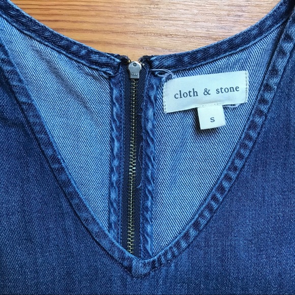 Cloth & Stone Asymmetrical Denim Dress, EUC, S - Picture 4 of 13